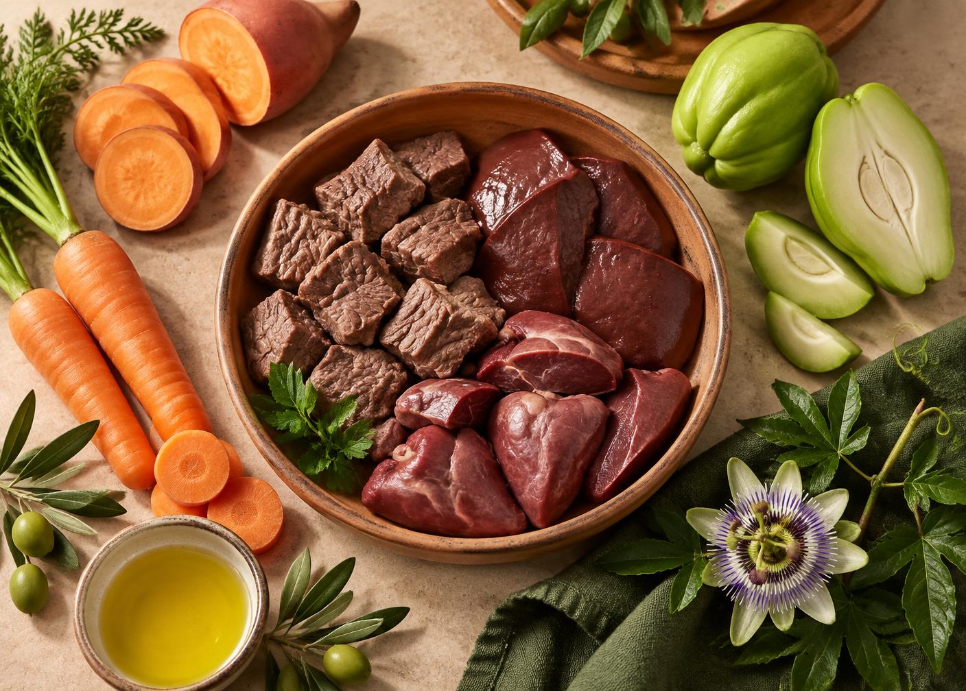 Ingredientes selecionados da DogChef Calmaria